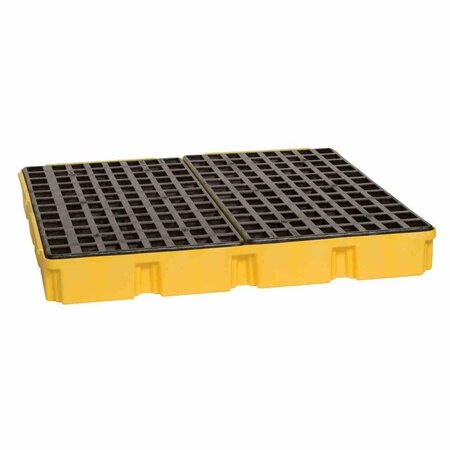EAGLE Manufacturing HAZ-MAT PRODUCTS SPILL PLATFORMS AND PALLETS, 4 Drum Modular - Yellow no Drain 1635